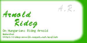 arnold rideg business card